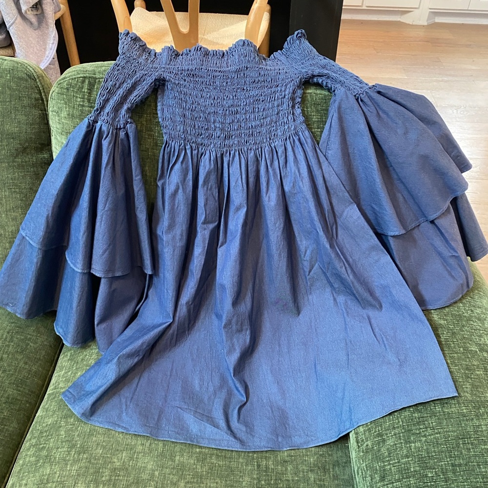 Caroline Constas Blue‎ Strapless Dress